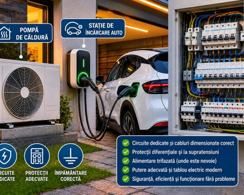 Instalații electrice pentru pompe de căldură, stații de încărcare auto și consumatori mari