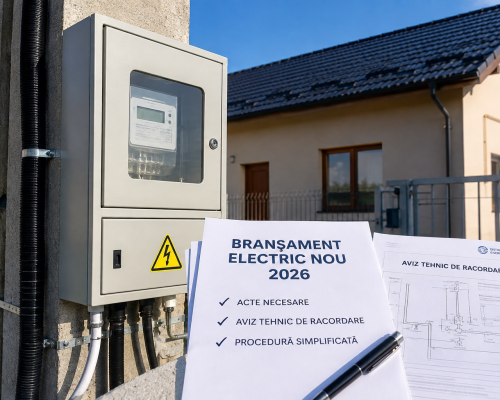 Branșament electric nou 2026. Actele necesare, avizul tehnic de racordare și cum simplifici procedura