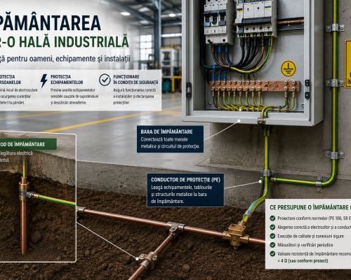 Împământarea într-o hală industrială. De ce e mai pretențioasă decât la o casă