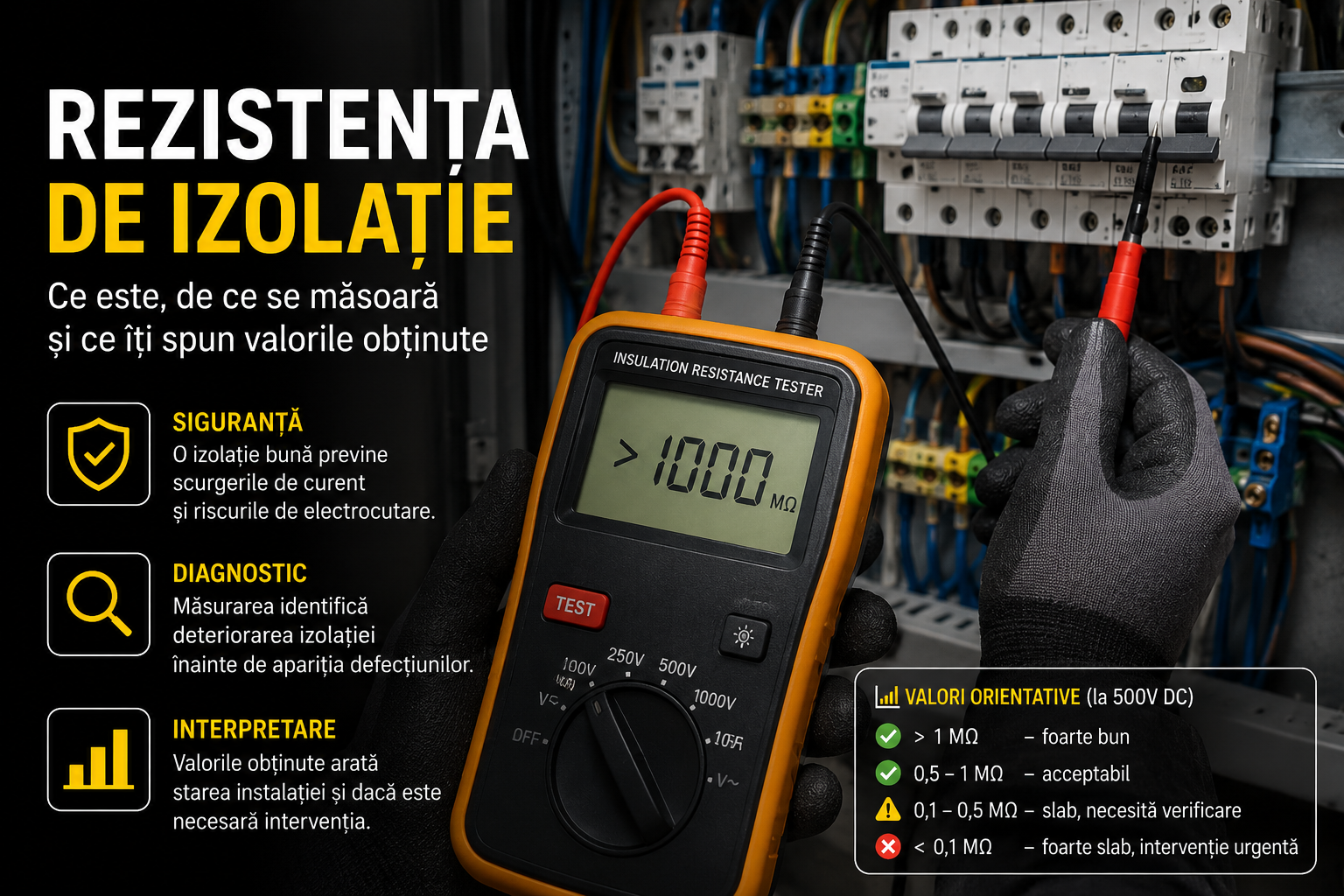 Rezistența de izolație: Ce este, de ce se măsoară și ce îți spun valorile obținute