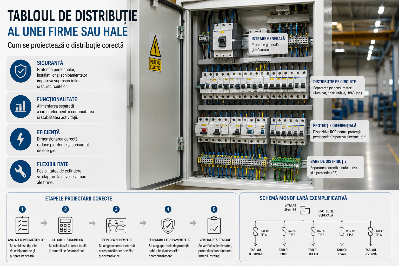 Tabloul de distribuție al unei firme sau hale. Cum se proiectează o distribuție corectă