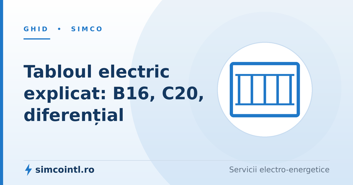 Tabloul electric explicat. Ce înseamnă siguranțele B16, C20, diferențialul și cum îți citești propriul tablou